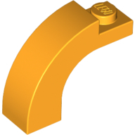 Lego kostka (kostička) 1x3x2 zakulacená nahoře oblouk, světle oranžová (6035590, 6175161)